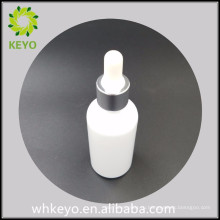 30мл белого эфирное масло стеклянная бутылка с серебряной крышкой и белые резиновые капельницы